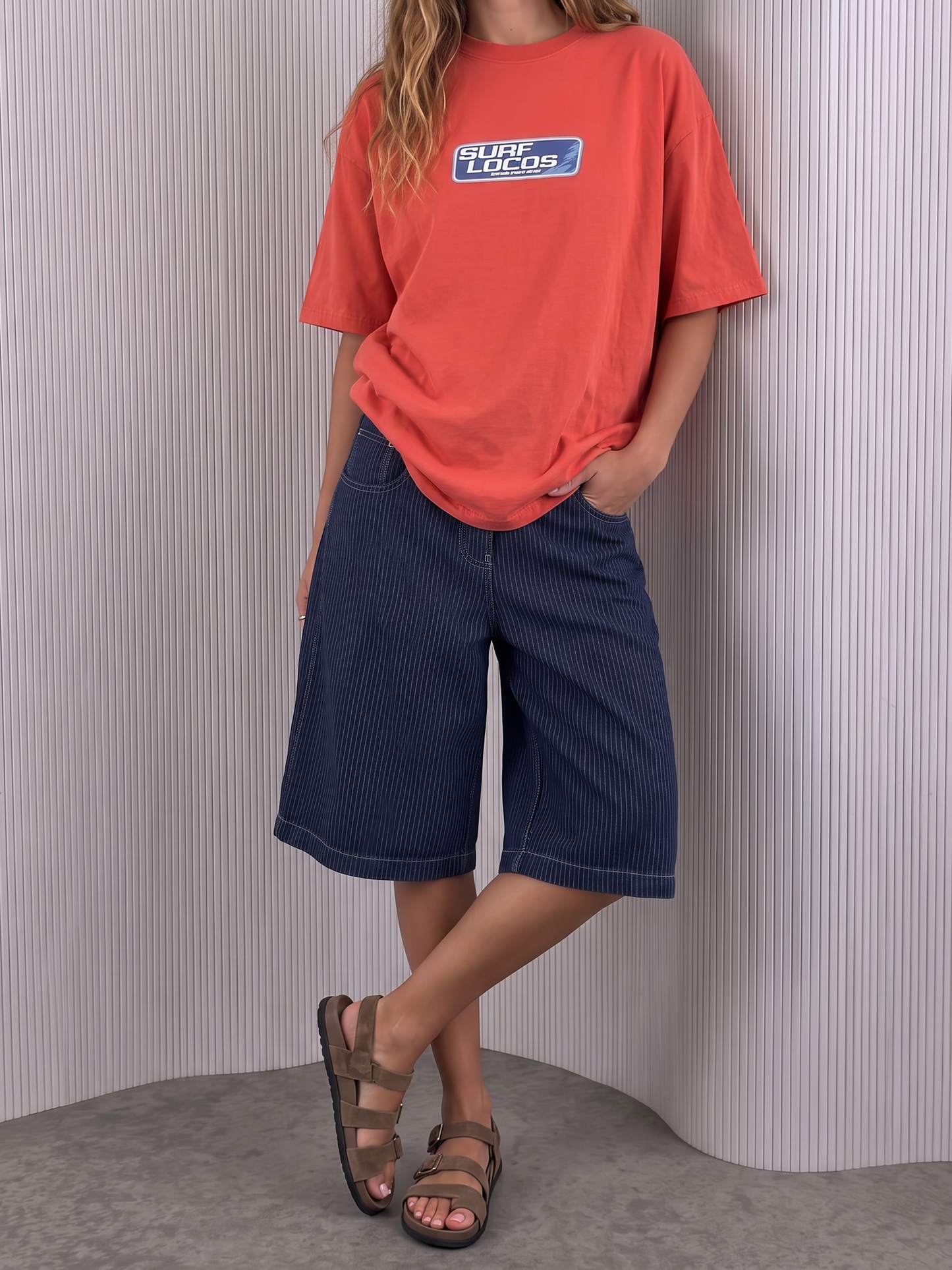 Raw Pinstripe Jorts
