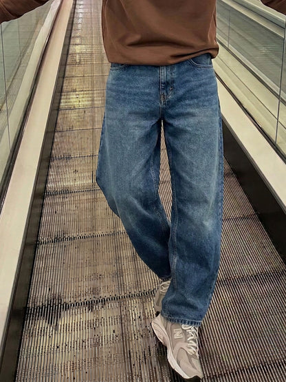 Dark Blue Straight Jeans