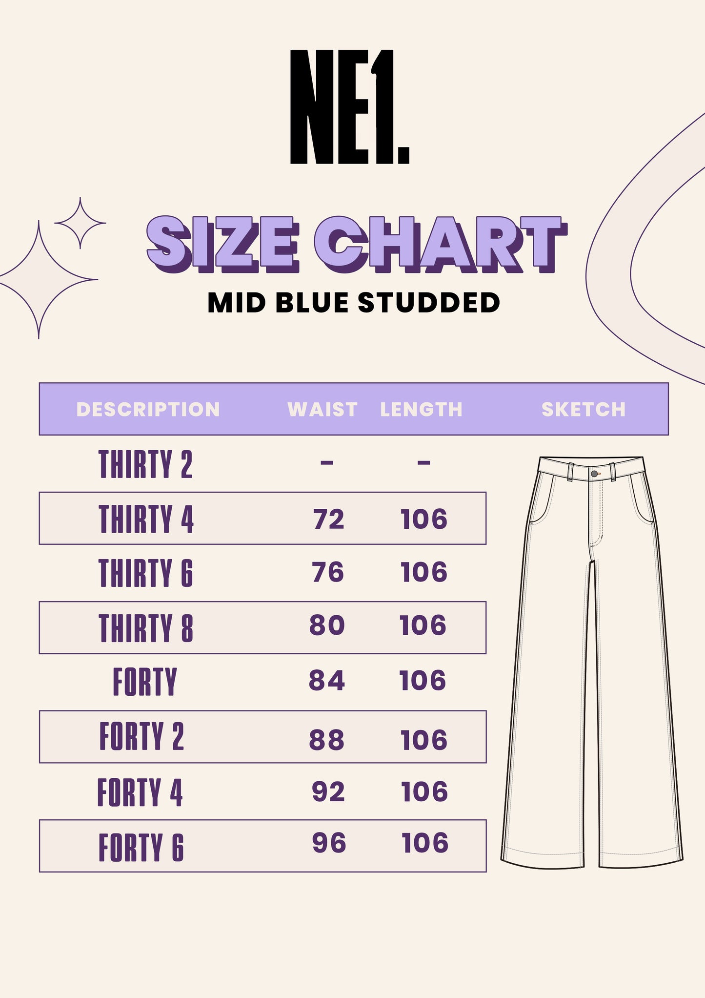 Mid Blue Studded Jeans