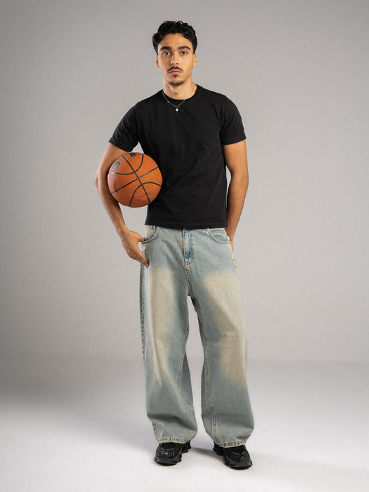 Tinted baggy jeans