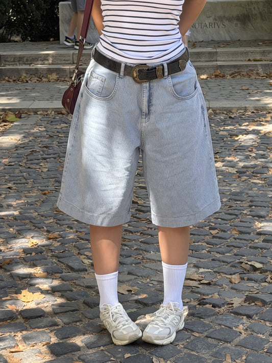 Light Blue Pinstripe Jorts