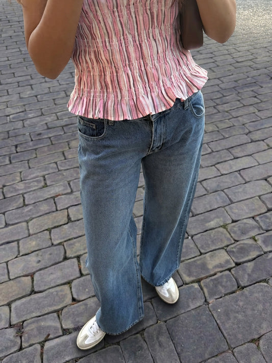 Mid Blue Straight Jeans