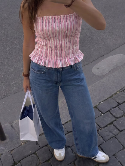 Mid Blue Straight Jeans