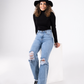 Mid Blue Ripped Jeans